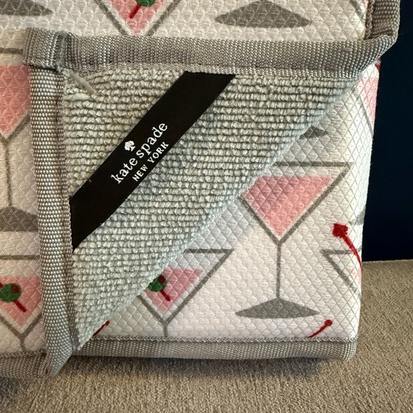 NWT Kate Spade Pink Martini / Grey Reversible Drying Mat Set of 2, 16in x 22in - Picture 2 of 5